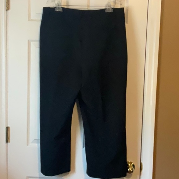 Halogen Women’s Black Minimalist Casual Wide Leg Cropped Pants Size 16 - Picture 2 of 12